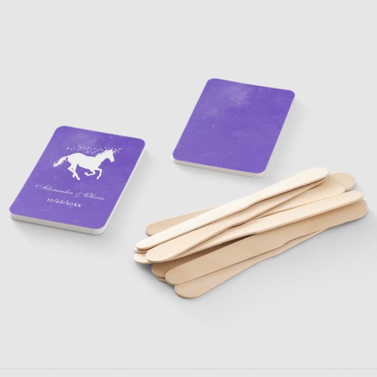 Éventail Purple Unicorn Mariage Favoriser le ventilateur ma (Non-assemblé)