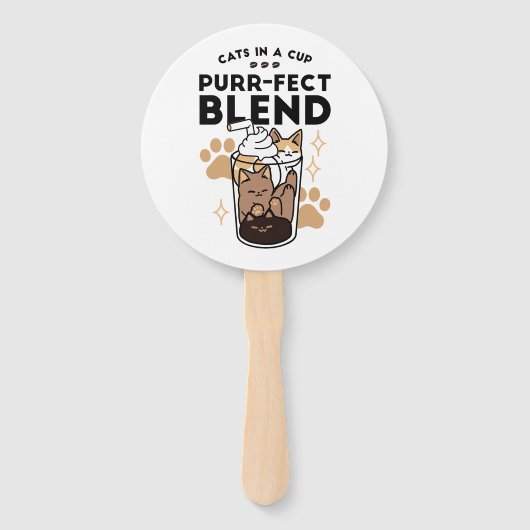 Éventail Purr-fect Blend : Cat and Coffee Art for Pet Lover (Devant)