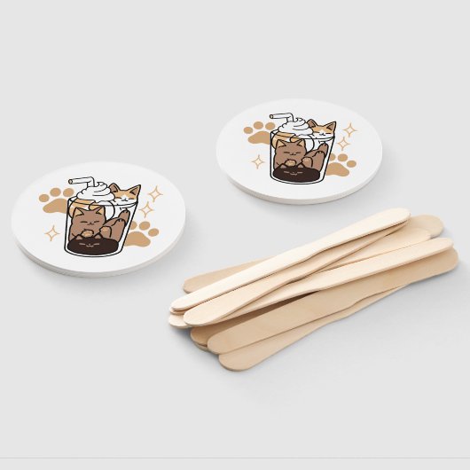 Éventail Purr-fect Blend : Cat and Coffee Art for Pet Lover (Non-assemblé)