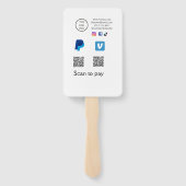 Éventail Q R code PayPal venmo scanner payer ajouter médias (Dos)