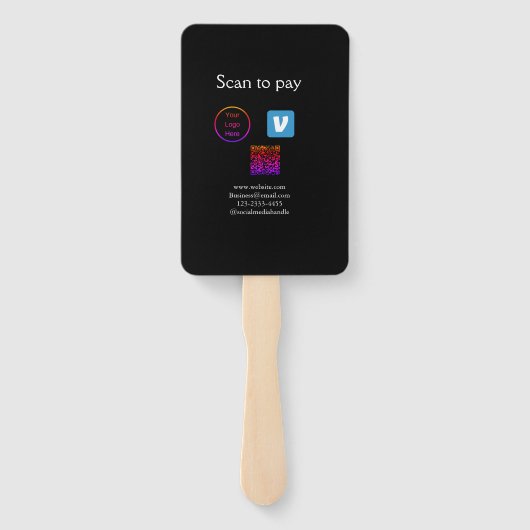 Éventail Q R code venmo scanner pour payer ajouter le logo (Dos)