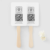 Éventail QR code blanc | Conception de logo d'entreprise pr (Devant et derrière)