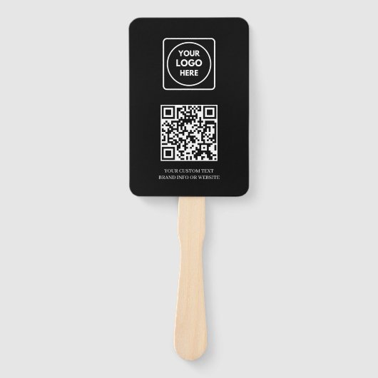 Éventail QR code noir | Conception de logo d'entreprise pro (Devant)