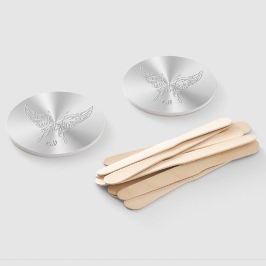 Éventail Queue ronde papillon stylisée, effet bossé (Non-assemblé)