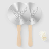 Éventail Queue ronde papillon stylisée, effet bossé (Devant et derrière)