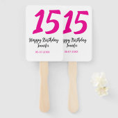 Éventail quiencenera 15e anniversaire ajouter date année te (Devant et derrière)