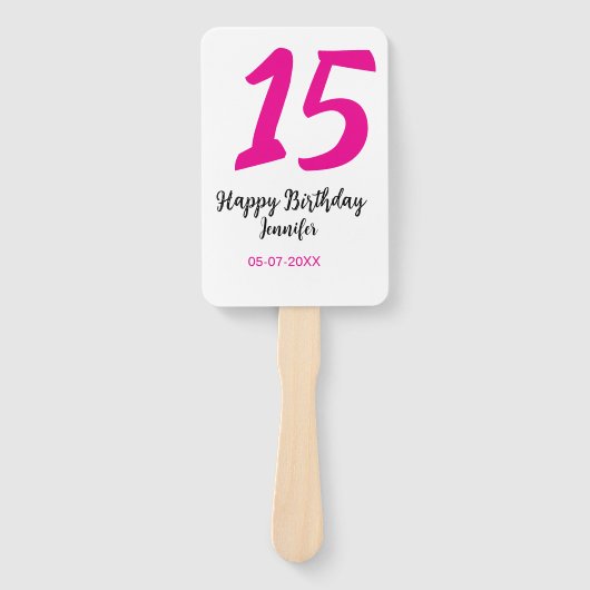 Éventail quiencenera 15e anniversaire ajouter date année te (Devant)