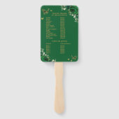 Éventail Quinceañera Emerald Green Floral Events Programme (Dos)