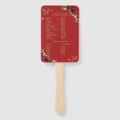 Éventail Quinceañera Vibrant Red Floral Events Programme (Dos)