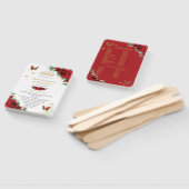 Éventail Quinceañera Vibrant Red Floral Events Programme (Non-assemblé)