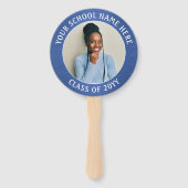 Éventail Quote 2 Photo Brossé Bleu & Blanc Graduation (Dos)