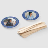 Éventail Quote 2 Photo Brossé Bleu et Or Graduation (Non-assemblé)