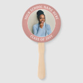 Éventail Quote 2 Photo Rose Rose Gold Graduation Moderne (Dos)