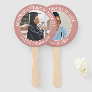 Éventail Quote 2 Photo Rose Rose Gold Graduation Moderne