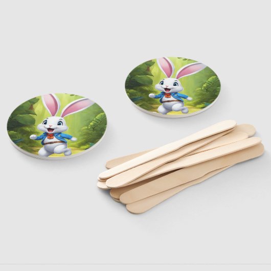 Éventail Rabbit Logo Black Guest Book (Non-assemblé)