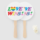 Éventail Rainbow Love Wins LGBT (Devant et derrière)