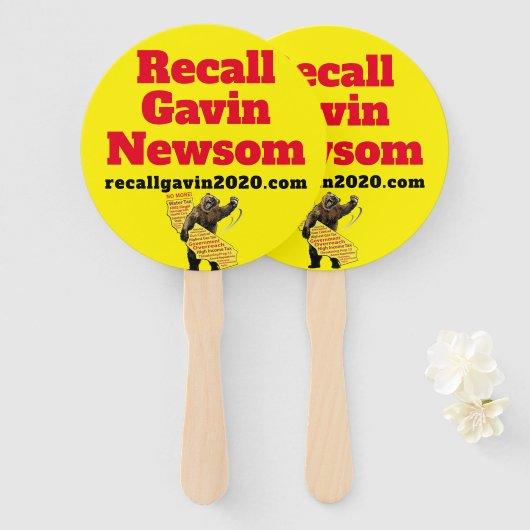 Éventail Rappeler le bulletin Gavin (Devant et derrière)
