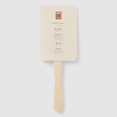 Éventail Rectangle Double Bonheur Programme de mariage chin (Dos)