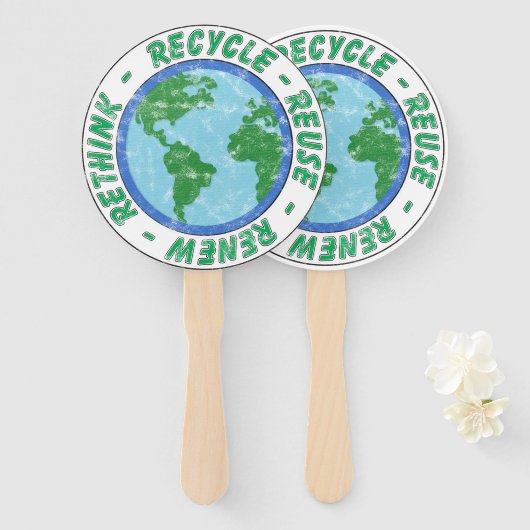 Éventail Recycler Réutiliser Réutiliser Repenser (Devant et derrière)