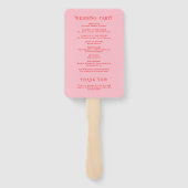 Éventail Red and Pink Retro Wedding Program (Dos)