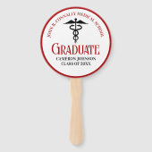 Éventail Red Black Médicale School Photo Graduation Party (Devant)
