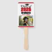 Éventail Red Class of 2026 Photo Custom Graduation Photo (Dos)
