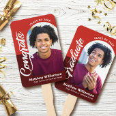 Éventail Red Congrats Grad 2 Photos Arch Bold Script Retro