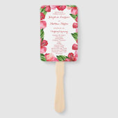 Éventail Red Hibiscus Tropical Mariage Programmes de cérémo (Devant)