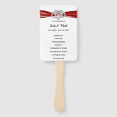 Éventail Red Infinity Heart Wedt Programme Fans (Devant)