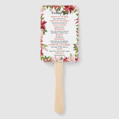 Éventail Red Poinsettia Noël Mariage Programme de vacances (Dos)