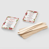 Éventail Red Poinsettia Noël Mariage Programme de vacances (Non-assemblé)