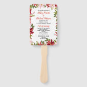 Éventail Red Poinsettia Noël Mariage Programme de vacances (Devant)