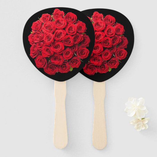 Éventail Red roses (Devant et derrière)