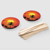 Éventail Red Sun Tropical Palm Beach (Non-assemblé)