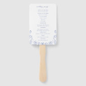 Éventail Regency Blue Crest Monogramme Programme de mariage (Dos)