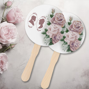 Éventail Regency Bridgerton Rose Roses Cameo
