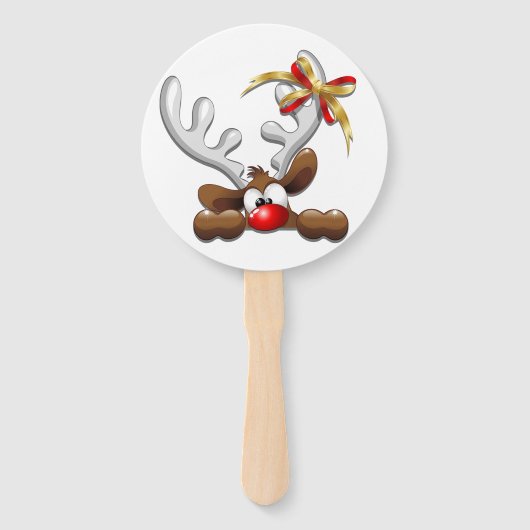 Éventail Reindeer Puzzled drôle Caractère de Noël (Devant)