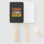 Éventail Reine Candy Corn Graphique Halloween_1 (Devant et derrière)