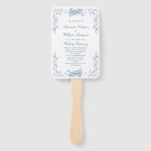 Éventail Renaissance Ornate Blue Mariage Cérémonie Programm (Devant)