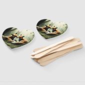 Éventail Renard câlin dans une forêt brumeuse  (Non-assemblé)