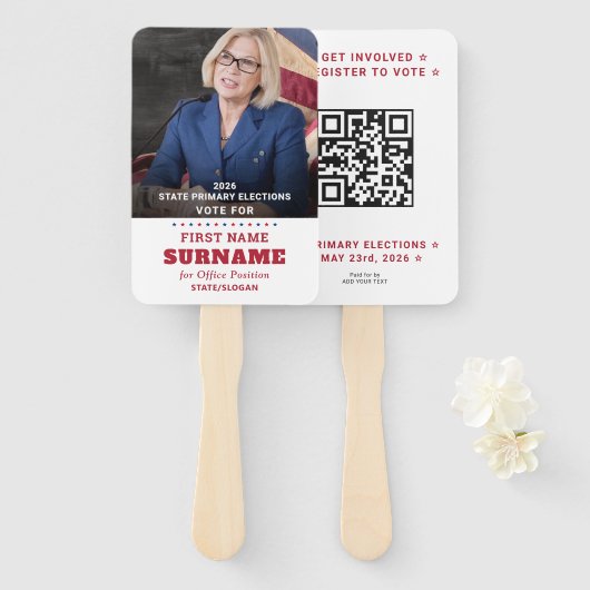 Éventail Republican Party Campaign Personalized QR & Photo (Devant et derrière)