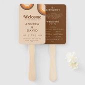 Éventail Retro Années Soixante-dix Arc-en-ciel & Typographi (Devant et derrière)