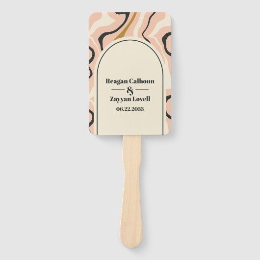 Éventail Retro Arch Arch rose Noir Noir Noir Programme de m (Devant)