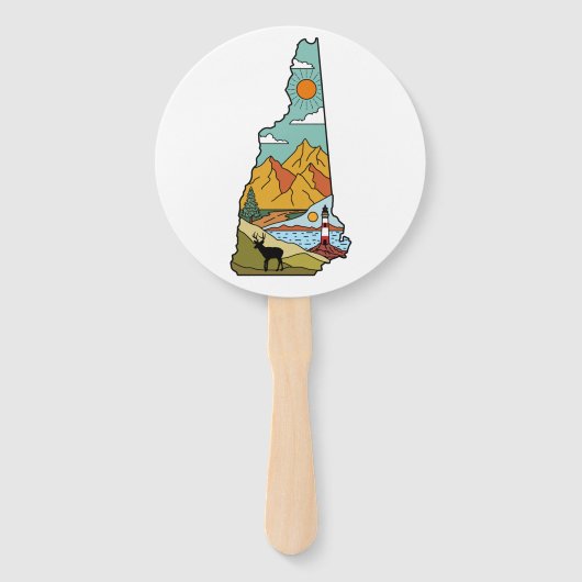 Éventail Retro Concord New Hampshire White Mountain (Devant)