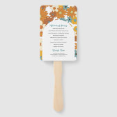 Éventail Retro Flowers 60's 70's Arch Wedding Programme (Dos)