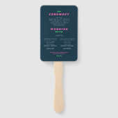 Éventail Retro Pink & Hippie Turquoise Programme de mariage (Dos)