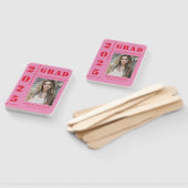 Éventail Retro Pink Red Typography Photo Graduation Party (Non-assemblé)