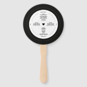Éventail Retro Vinyl Record Wedding Programme (Dos)