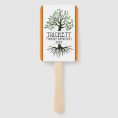 Éventail Réunion familiale Brown et orange (Dos)