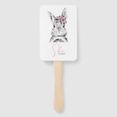 Éventail Révélation de genre des lapins bleu rose (Dos)